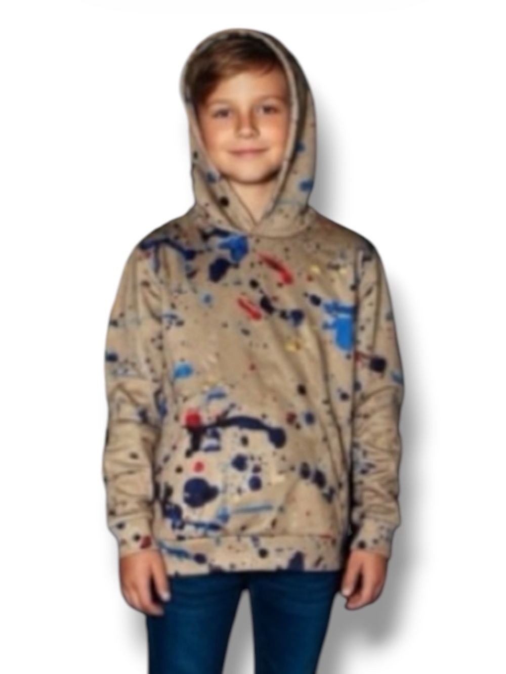 SHEIN Hoodie Paint Splatter Print - Size 10Y Boy's Streetwear 🍭